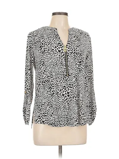 Pre-owned Michael Michael Kors Long Sleeve Blouse In Silver