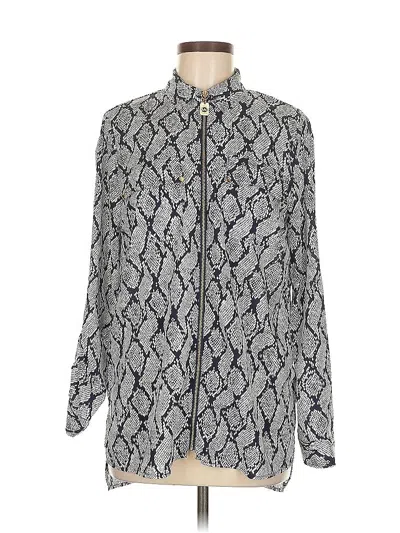 Pre-owned Michael Michael Kors Long Sleeve Blouse In Silver