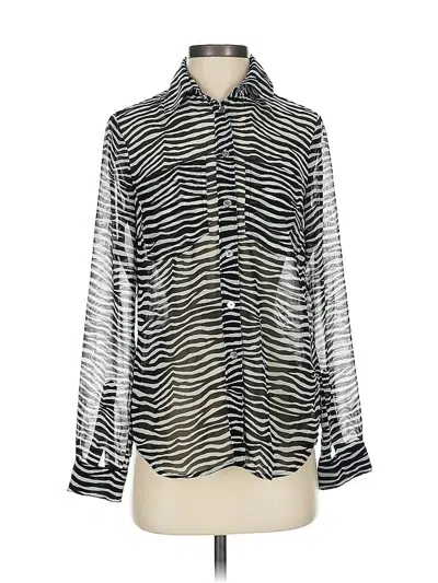 Pre-owned Michael Michael Kors Long Sleeve Blouse In Silver
