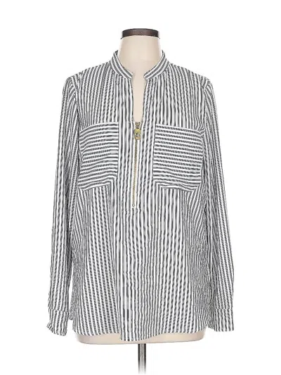 Pre-owned Michael Michael Kors Long Sleeve Blouse In Silver