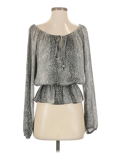 Pre-owned Michael Michael Kors Long Sleeve Blouse In Silver