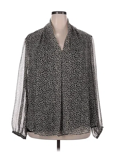 Pre-owned Michael Michael Kors Long Sleeve Blouse In Silver
