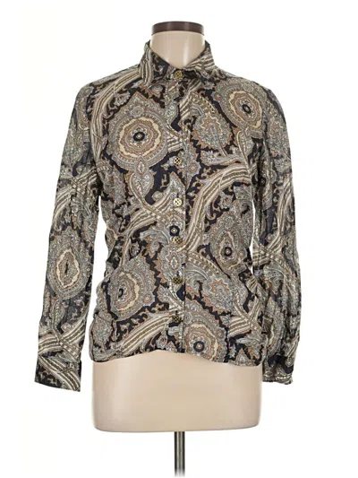 Pre-owned Michael Michael Kors Long Sleeve Blouse In Silver