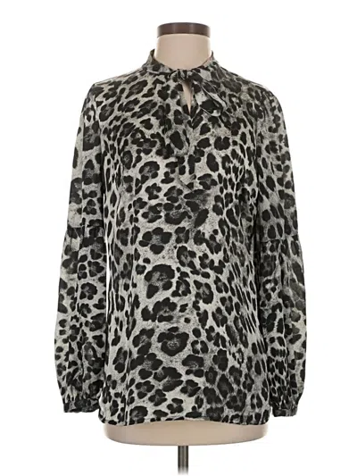 Pre-owned Michael Michael Kors Long Sleeve Blouse In Silver