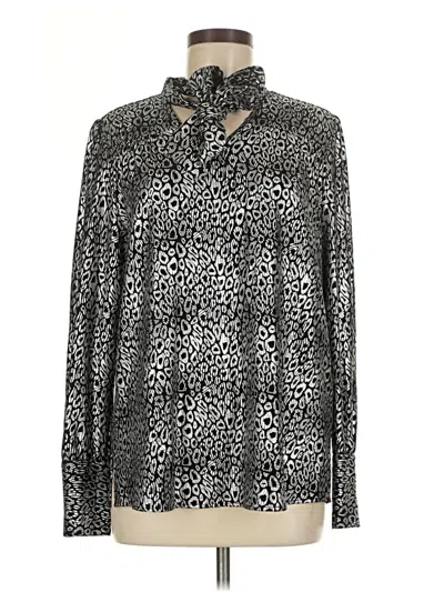 Pre-owned Michael Michael Kors Long Sleeve Blouse In Silver