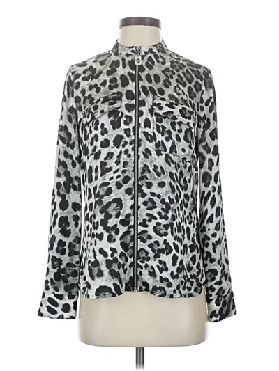 Pre-owned Michael Michael Kors Long Sleeve Blouse In Silver