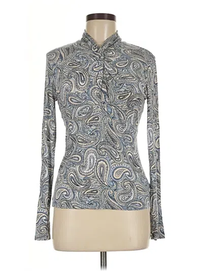 Pre-owned Michael Michael Kors Long Sleeve Blouse In Silver