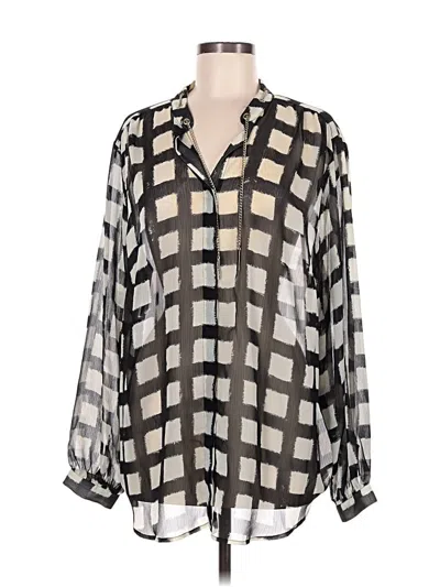 Pre-owned Michael Michael Kors Long Sleeve Blouse In Silver