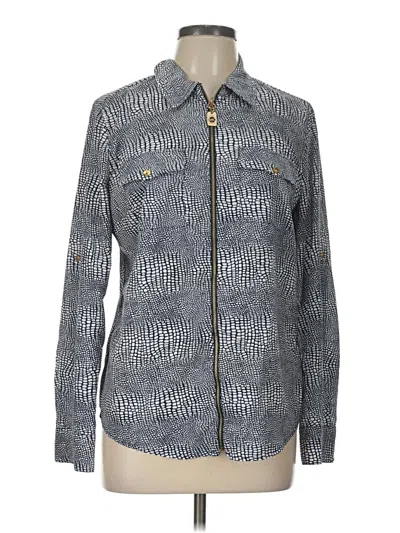 Pre-owned Michael Michael Kors Long Sleeve Blouse In Silver