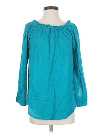 Pre-owned Michael Michael Kors Long Sleeve Blouse In Teal