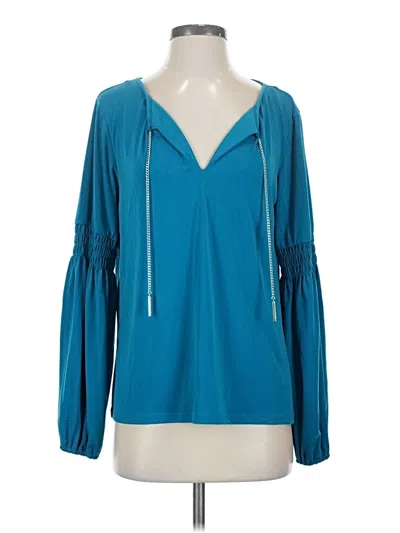 Pre-owned Michael Michael Kors Long Sleeve Blouse In Teal