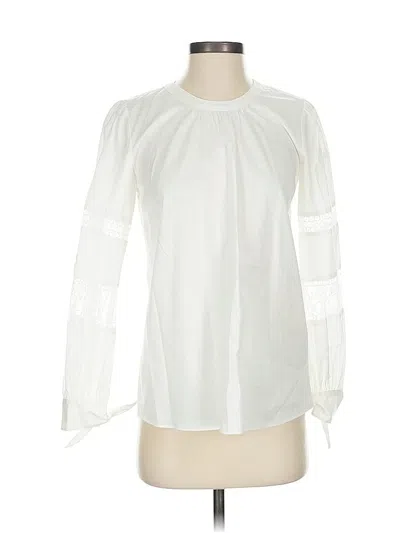 Pre-owned Michael Michael Kors Long Sleeve Blouse In White