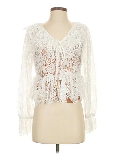 Pre-owned Michael Michael Kors Long Sleeve Blouse In White