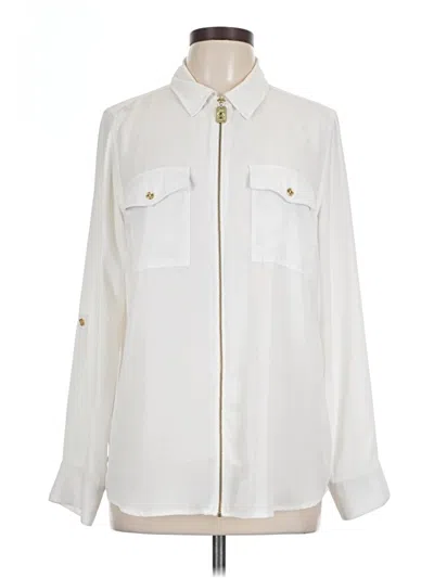Pre-owned Michael Michael Kors Long Sleeve Blouse In White