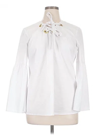 Pre-owned Michael Michael Kors Long Sleeve Blouse In White