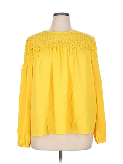 Pre-owned Michael Michael Kors Long Sleeve Blouse In Yellow