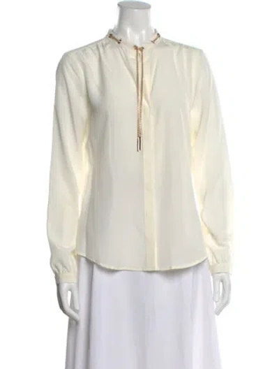 Pre-owned Michael Michael Kors Long Sleeve Blouse In Yellow
