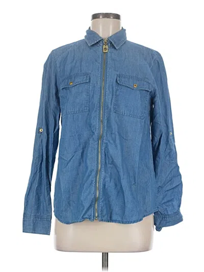 Pre-owned Michael Michael Kors Long Sleeve Button Down Shirt In Blue