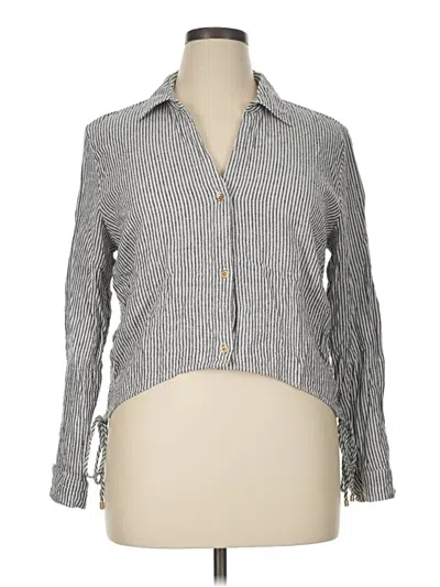 Pre-owned Michael Michael Kors Long Sleeve Button Down Shirt In Gray