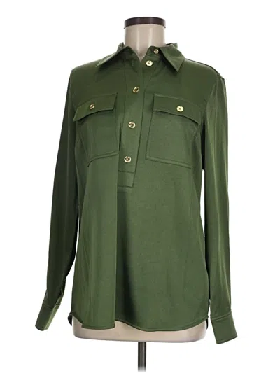 Pre-owned Michael Michael Kors Long Sleeve Button Down Shirt In Green