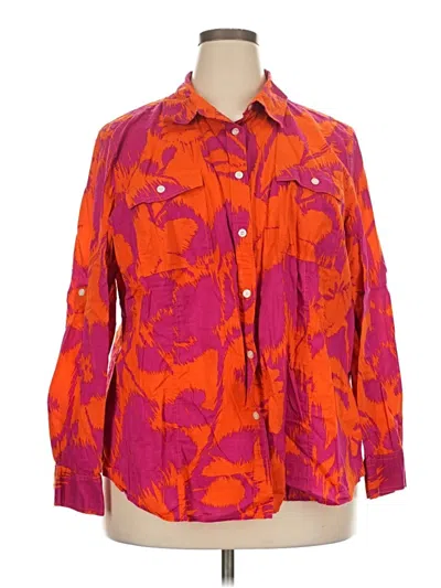 Pre-owned Michael Michael Kors Long Sleeve Button Down Shirt In Orange