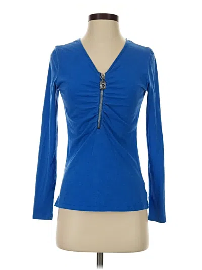 Pre-owned Michael Michael Kors Long Sleeve Henley Shirt In Blue