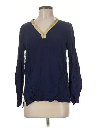 Pre-owned Michael Michael Kors Long Sleeve Henley Shirt In Blue