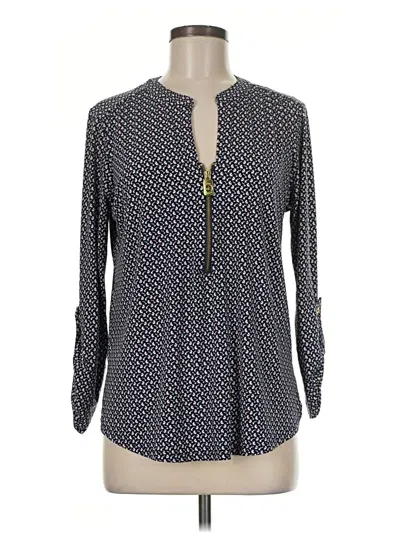 Pre-owned Michael Michael Kors Long Sleeve Henley Shirt In Blue