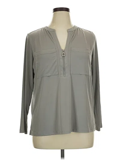 Pre-owned Michael Michael Kors Long Sleeve Henley Shirt In Gray