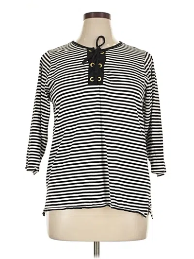 Pre-owned Michael Michael Kors Long Sleeve Henley Shirt In Silver