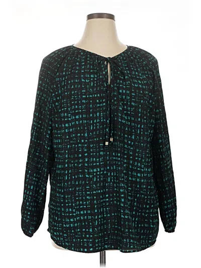 Pre-owned Michael Michael Kors Long Sleeve Henley Shirt In Teal