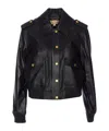 Michael Michael Kors Flap-pocket Leather Jacket In Black