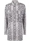 Michael Michael Kors Long Sleeve Oversized Snake Shirt In Multi
