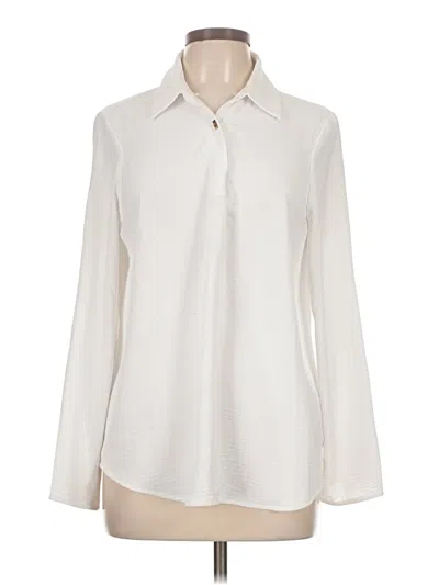 Pre-owned Michael Michael Kors Long Sleeve Polo Shirt In Ivory