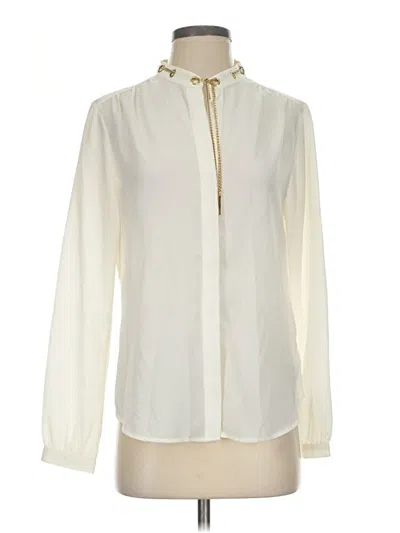 Pre-owned Michael Michael Kors Long Sleeve Polo Shirt In Ivory