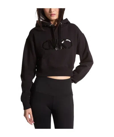 Michael Michael Kors Long Sleeve Short Sweater In Black
