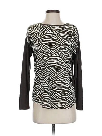 Pre-owned Michael Michael Kors Long Sleeve Top Black Boatneck Tops