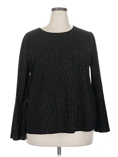 Michael Michael Kors Long Sleeve Top Black Boatneck Tops
