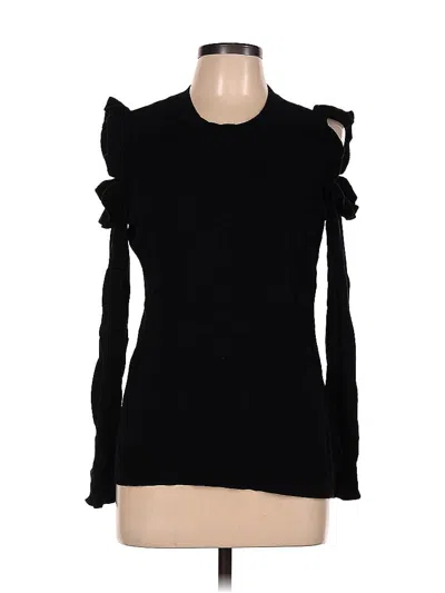 Pre-owned Michael Michael Kors Long Sleeve Top Black Cold Shoulder Neckline Tops
