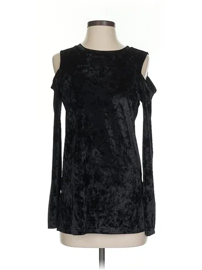 Pre-owned Michael Michael Kors Long Sleeve Top Black Cold Shoulder Neckline Tops