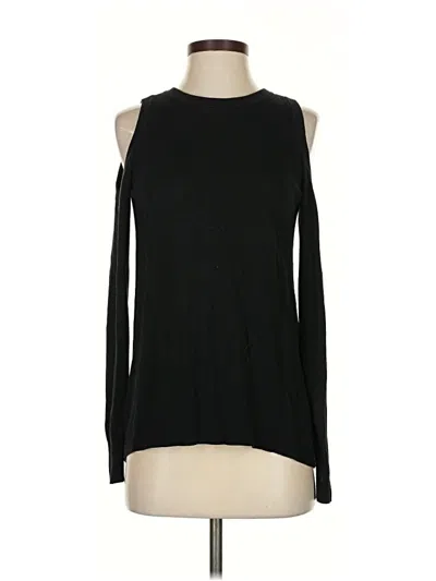 Pre-owned Michael Michael Kors Long Sleeve Top Black Cold Shoulder Neckline Tops
