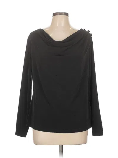 Pre-owned Michael Michael Kors Long Sleeve Top Black Cowl Neck Tops