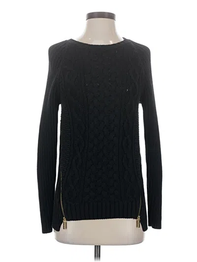 Pre-owned Michael Michael Kors Long Sleeve Top Black Crew Neck Tops