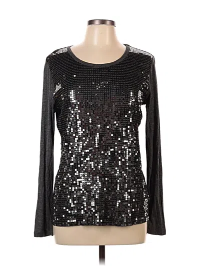 Pre-owned Michael Michael Kors Long Sleeve Top Black Keyhole Neckline Tops