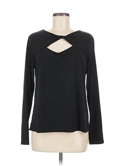 Pre-owned Michael Michael Kors Long Sleeve Top Black Keyhole Neckline Tops