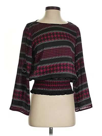 Pre-owned Michael Michael Kors Long Sleeve Top Black Square Neckline Tops