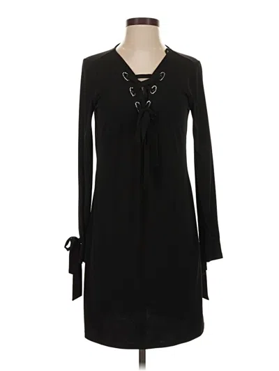 Pre-owned Michael Michael Kors Long Sleeve Top Black Tie Neck Tops