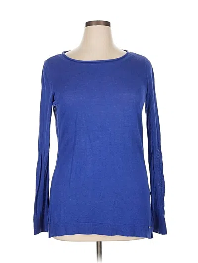 Pre-owned Michael Michael Kors Long Sleeve Top Blue Boatneck Tops