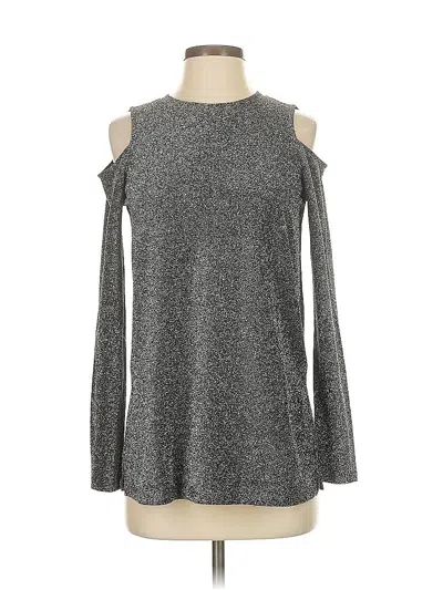 Pre-owned Michael Michael Kors Long Sleeve Top Gray Cold Shoulder Neckline Tops