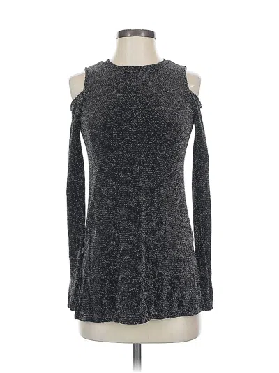 Pre-owned Michael Michael Kors Long Sleeve Top Gray Cold Shoulder Neckline Tops